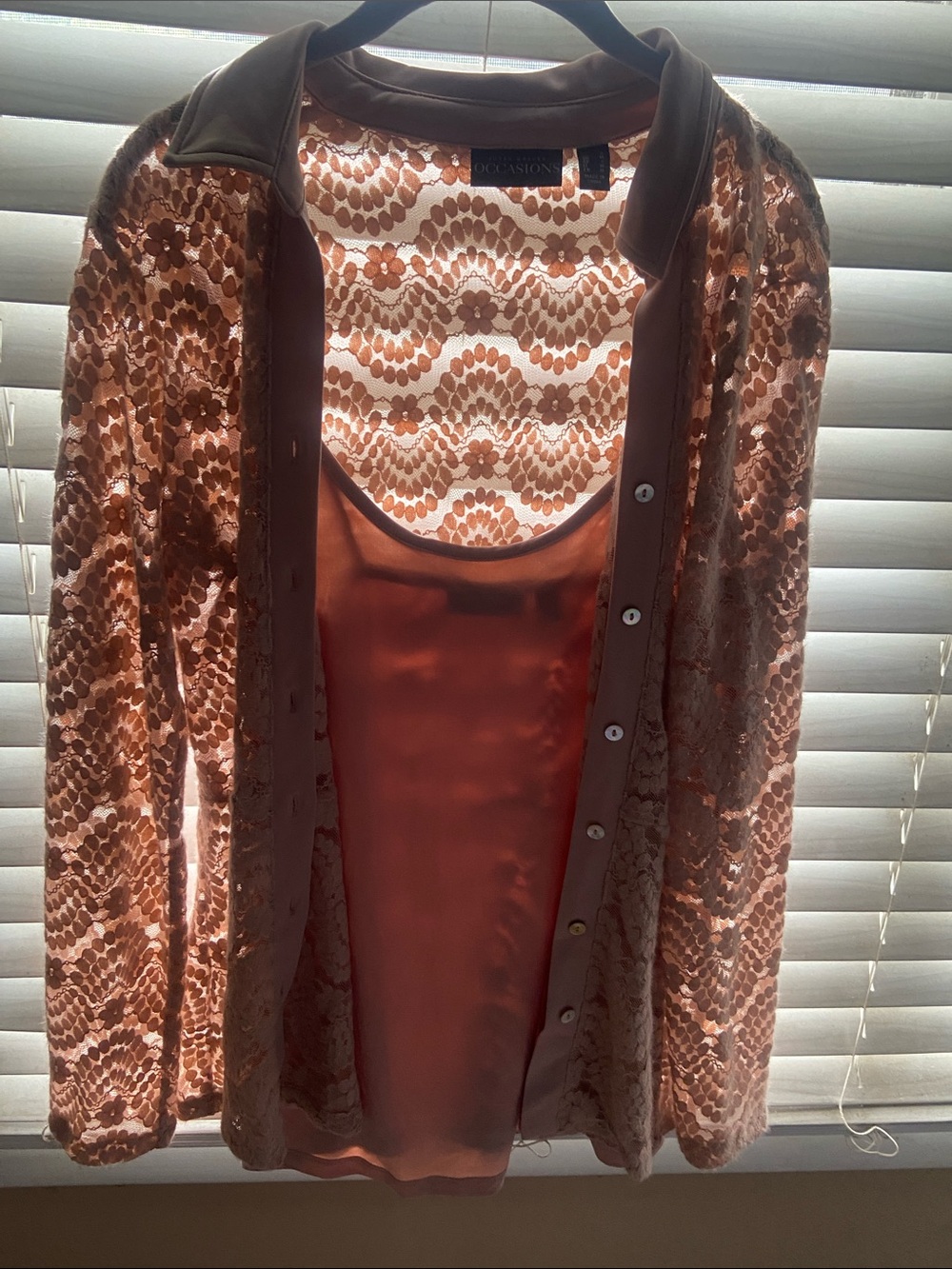 Lace Button-Up shirt with cami-
